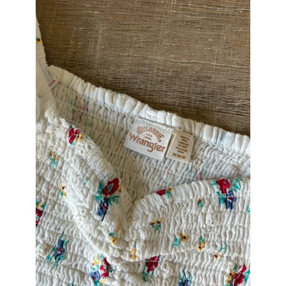 Billabong Wrangler Prairie Crop Top Womens M Floral Milkmaid Balloon Sleeve NWT - Picture 11 of 12